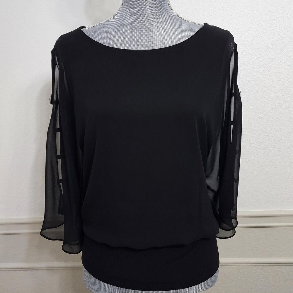 Prelude Women's Black Blouse L
